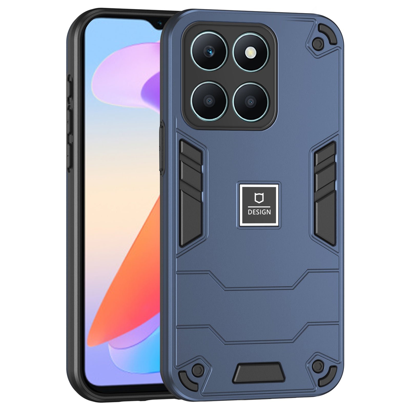 For Honor X6a 4G Case Anti-slip Phone Cover Hard PC Back with Soft TPU Bumper - Navy Blue For Honor X6a 4G Case Anti-slip Phone Cover Hard PC Back with Soft TPU Bumper - Navy Blue